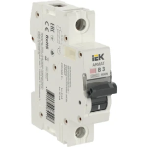 IEK ARMAT Автоматический выключатель M06N 1P B 3А - AR-M06N-1-B003 IEK ARMAT Автоматический выключатель M06N 1P B 3А - AR-M06N-1-B003
