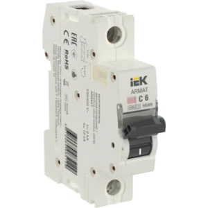IEK ARMAT Автоматический выключатель M06N 1P C 6А - AR-M06N-1-C006 IEK ARMAT Автоматический выключатель M06N 1P C 6А - AR-M06N-1-C006