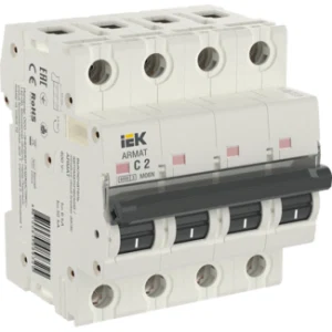 IEK ARMAT Автоматический выключатель M06N 4P C 2А - AR-M06N-4-C002 IEK ARMAT Автоматический выключатель M06N 4P C 2А - AR-M06N-4-C002