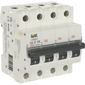 IEK ARMAT Автоматический выключатель M06N 4P C 10А - AR-M06N-4-C010 IEK ARMAT Автоматический выключатель M06N 4P C 10А - AR-M06N-4-C010