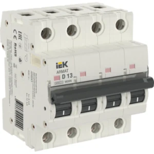 IEK ARMAT Автоматический выключатель M06N 4P D 13А - AR-M06N-4-D013 IEK ARMAT Автоматический выключатель M06N 4P D 13А - AR-M06N-4-D013