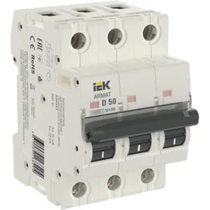 IEK ARMAT Автоматический выключатель M10N 3P D 50А - AR-M10N-3-D050 IEK ARMAT Автоматический выключатель M10N 3P D 50А - AR-M10N-3-D050