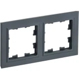IEK BRITE Рамка 2-местная РУ-2-БрГ графит