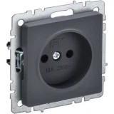 IEK BRITE Розетка 1-местная без заземления без защитных шторок 10А РС10-1-0-БрГ графит