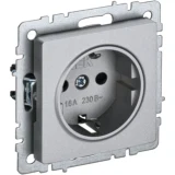 IEK BRITE Розетка 1-местная с заземлением без защитных шторок 16А РС11-1-0-БрА алюминий