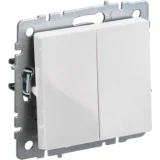 IEK BRITE Выключатель 2-клавишный 10А ВС10-2-0-БрБ белый