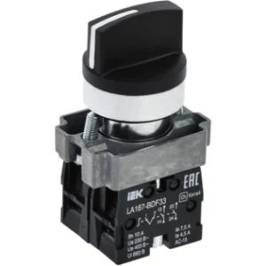 IEK Переключатель LA167-BDF33 на 3 положения 2з черный - BSW20-BDF33-4-24-67-3-K02 IEK Переключатель LA167-BDF33 на 3 положения 2з черный - BSW20-BDF33-4-24-67-3-K02