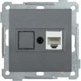 IEK Розетка компьютерная РК11-1-Б RJ45 Cat6 BOLERO антрацит
