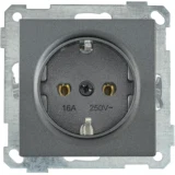 IEK Розетка РС11-1-0-Б с заземляющим контактом 16А BOLERO антрацит