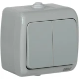 IEK Выключатель 2-клавишный для открытой установки ВС-20-2-0-А 10А IP54 AQUATIC