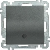 IEK Выключатель 1-клавишный с индикацией ВС10-1-1-Б 10А BOLERO антрацит