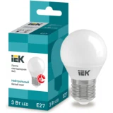 IEK Лампа светодиодная G45 шар 3Вт 230В 4000К E27