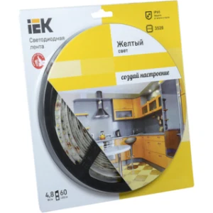 IEK Лента светодиодная 5м блистер LSR-3528Y60-4.8-IP65-12V IEK-eco - LSR1-4-060-65-1-05 IEK Лента светодиодная 5м блистер LSR-3528Y60-4.8-IP65-12V IEK-eco - LSR1-4-060-65-1-05