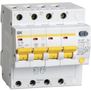 IEK Дифференциальный автоматический выключатель АД14 4Р 10А 10мА - MAD10-4-010-C-010 IEK Дифференциальный автоматический выключатель АД14 4Р 10А 10мА - MAD10-4-010-C-010