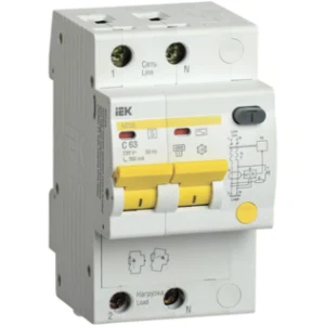 IEK Дифференциальный автоматический выключатель АД12S 2Р 63А 300мА - MAD13-2-063-C-300 IEK Дифференциальный автоматический выключатель АД12S 2Р 63А 300мА - MAD13-2-063-C-300