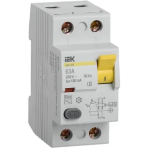 IEK Выключатель дифференциальный (УЗО) ВД1-63S 2Р 63А 100мА - MDV12-2-063-100 IEK Выключатель дифференциальный (УЗО) ВД1-63S 2Р 63А 100мА - MDV12-2-063-100