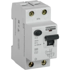 IEK Выключатель дифференциальный (УЗО) ВД1-63 2Р 25А 300мА GENERICA - MDV15-2-025-300 IEK Выключатель дифференциальный (УЗО) ВД1-63 2Р 25А 300мА GENERICA - MDV15-2-025-300