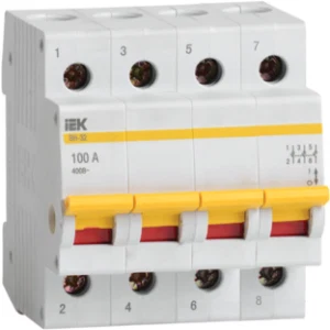 IEK Выключатель нагрузки (мини-рубильник) ВН-32 4Р 100А - MNV10-4-100 IEK Выключатель нагрузки (мини-рубильник) ВН-32 4Р 100А - MNV10-4-100