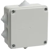 IEK Коробка распаячная КМ41233 для открытой проводки 100х100х50мм IP44 (RAL 7035, 6 гермовводов)