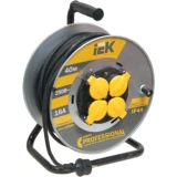 IEK Катушка УК40 на мет. с термозащитой 4 места 2P+PE/40м КГ 3х1,5мм2 IP44 PROFESSIONAL