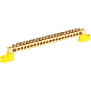 IEK Шина PE "земля" на двух угловых изоляторах ШНИ-8х12-22-У2-Ж - YNN10-812-22C2-K05 IEK Шина PE "земля" на двух угловых изоляторах ШНИ-8х12-22-У2-Ж - YNN10-812-22C2-K05